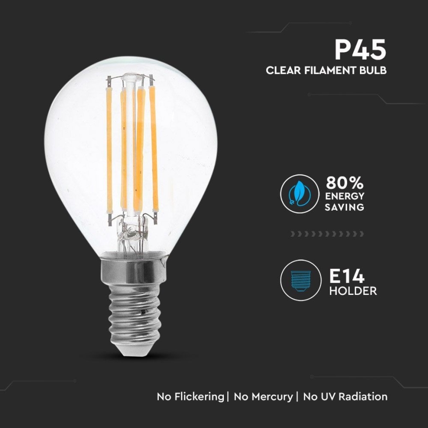 LED Lamp FILAMENT P45 E14/4W/230V 4000K