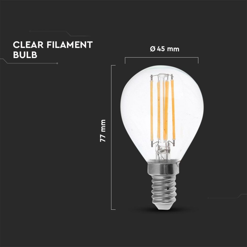 LED Lamp FILAMENT P45 E14/4W/230V 4000K