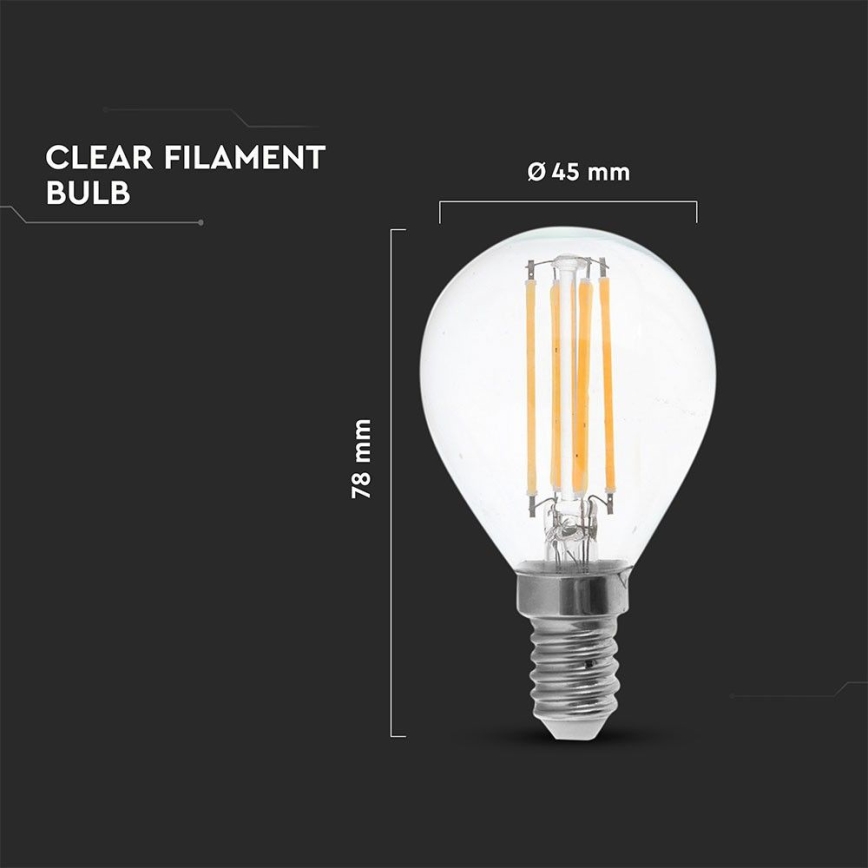LED Lamp FILAMENT P45 E14/6W/230V 2700K