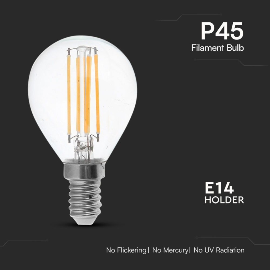 LED Lamp FILAMENT P45 E14/6W/230V 4000K