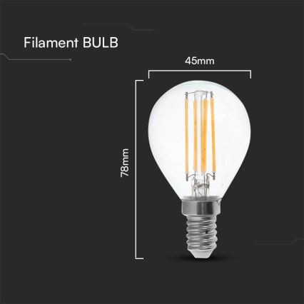 LED Lamp FILAMENT P45 E14/6W/230V 4000K