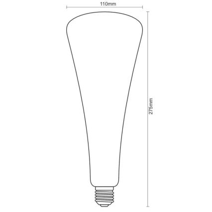 LED Lamp FILAMENT SHAPE T110 E27/5W/230V 1800K blauw