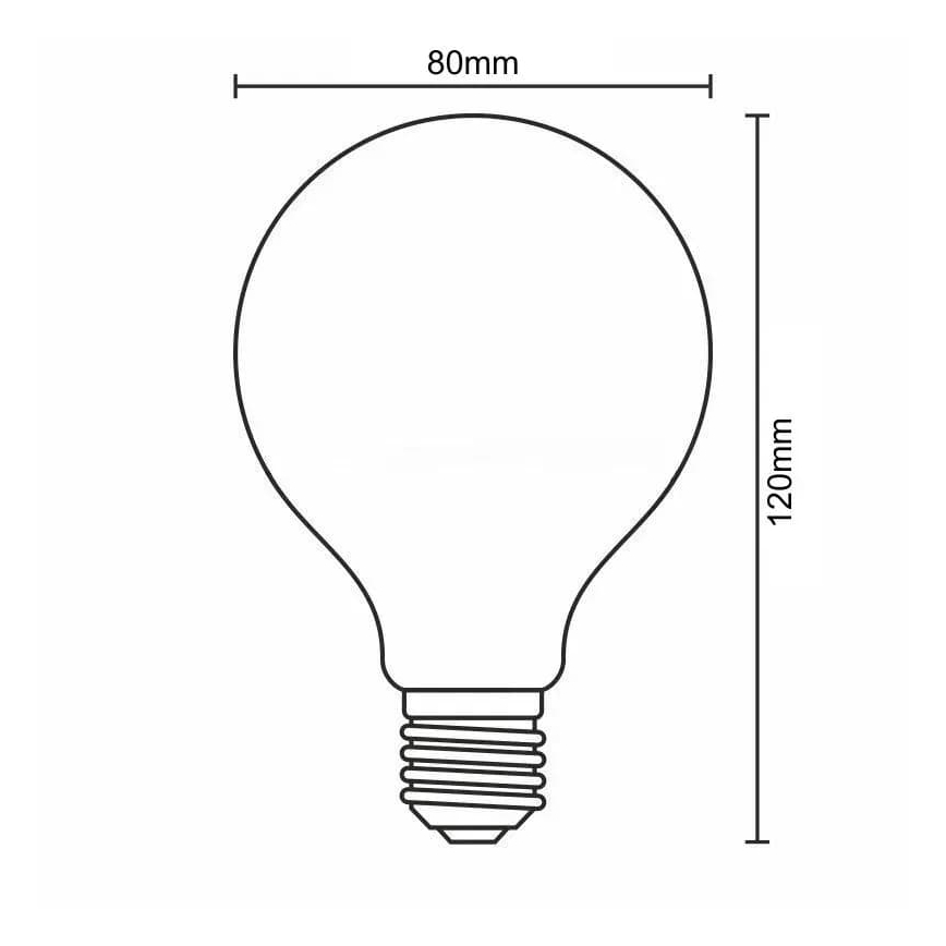 LED Lamp FILAMENT SLIM VINTAGE G80 E27/4,5W/230V 1800K