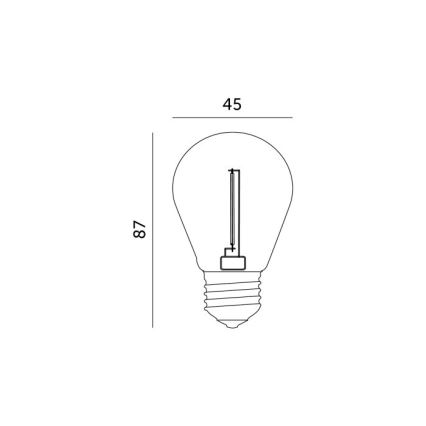 LED Lamp FILAMENT ST45 E27/1W/230V 2700K