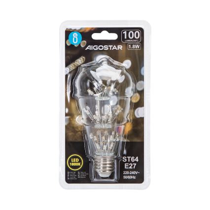 LED Lamp FILAMENT ST64 E27/1,8W/230V 1800K - Aigostar