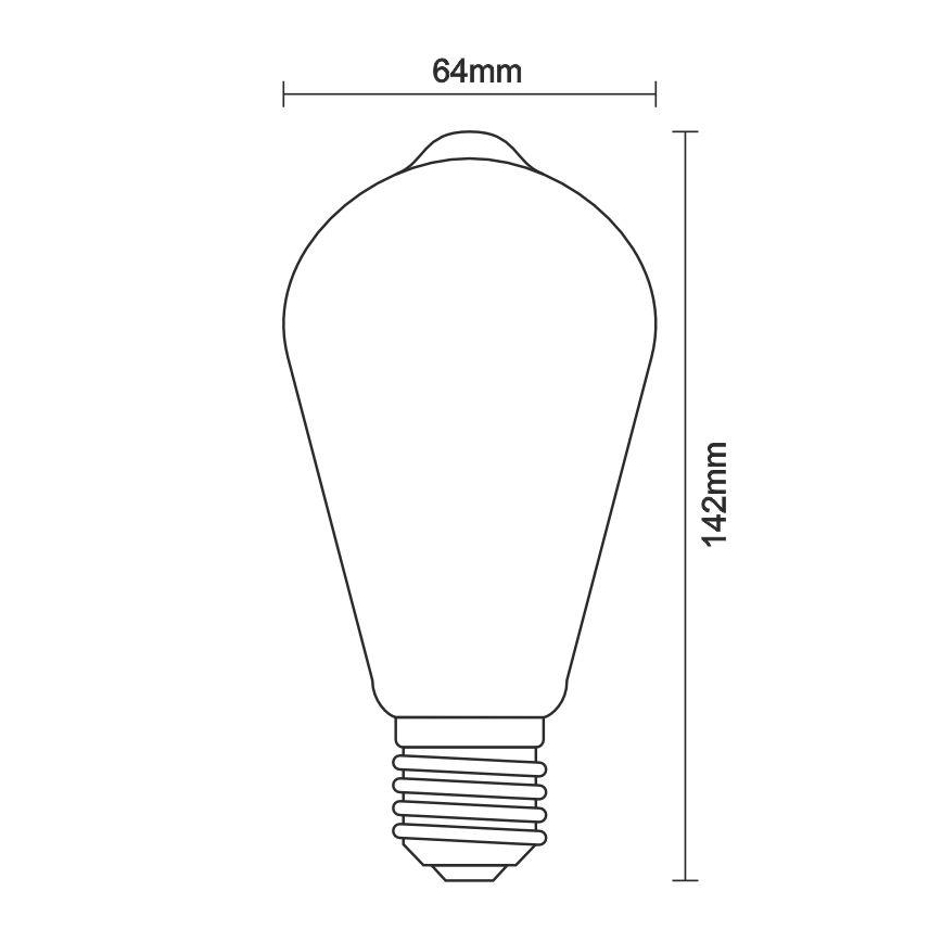 LED Lamp FILAMENT ST64 E27/12W/230V 4000K