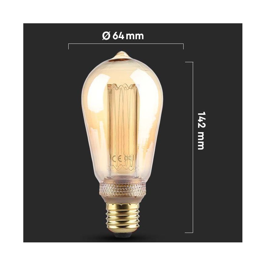 LED Lamp FILAMENT ST64 E27/4W/230V 1800K Art Edition