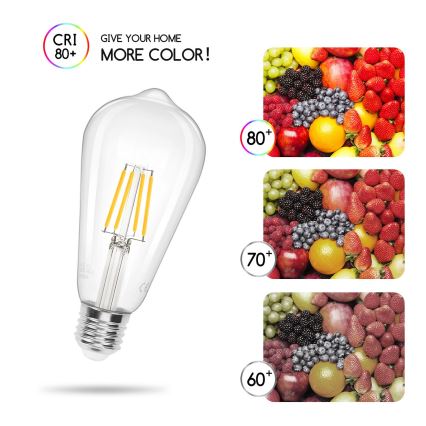 LED Lamp FILAMENT ST64 E27/4W/230V 2700K - Aigostar