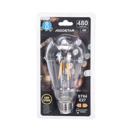 LED Lamp FILAMENT ST64 E27/4W/230V 2700K - Aigostar