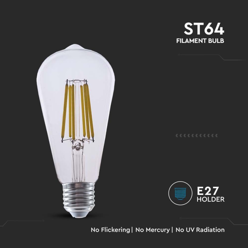 LED Lamp FILAMENT ST64 E27/4W/230V 3000K