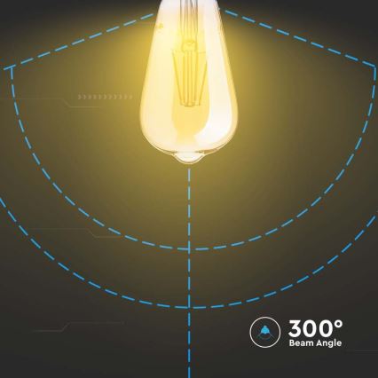 LED Lamp FILAMENT ST64 E27/6W/230V 2200K