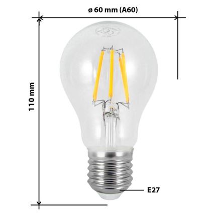 LED Lamp FILAMENT VINTAGE A60 E27/7W/230V 2700K