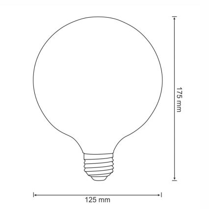 LED Lamp FILAMENT VINTAGE E27/4W/230V 125x180mm 2200K