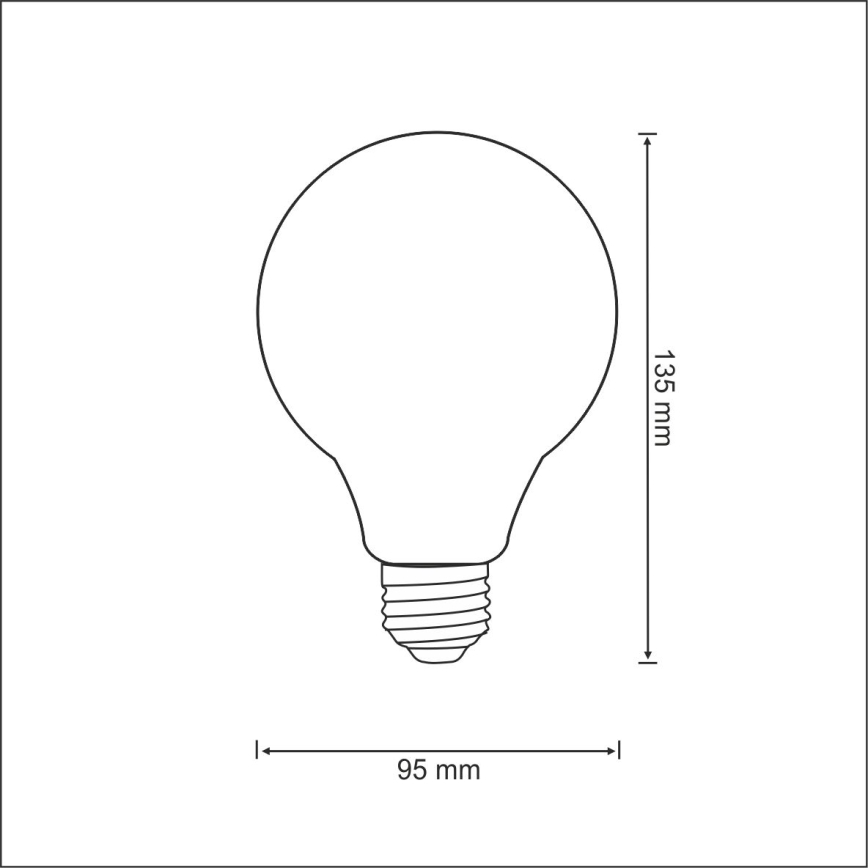 LED Lamp FILAMENT VINTAGE G95 E27/4W/230V 2000K