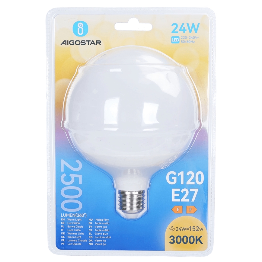 LED-lamp G120 E27/24W/230V 3000K - Aigostar