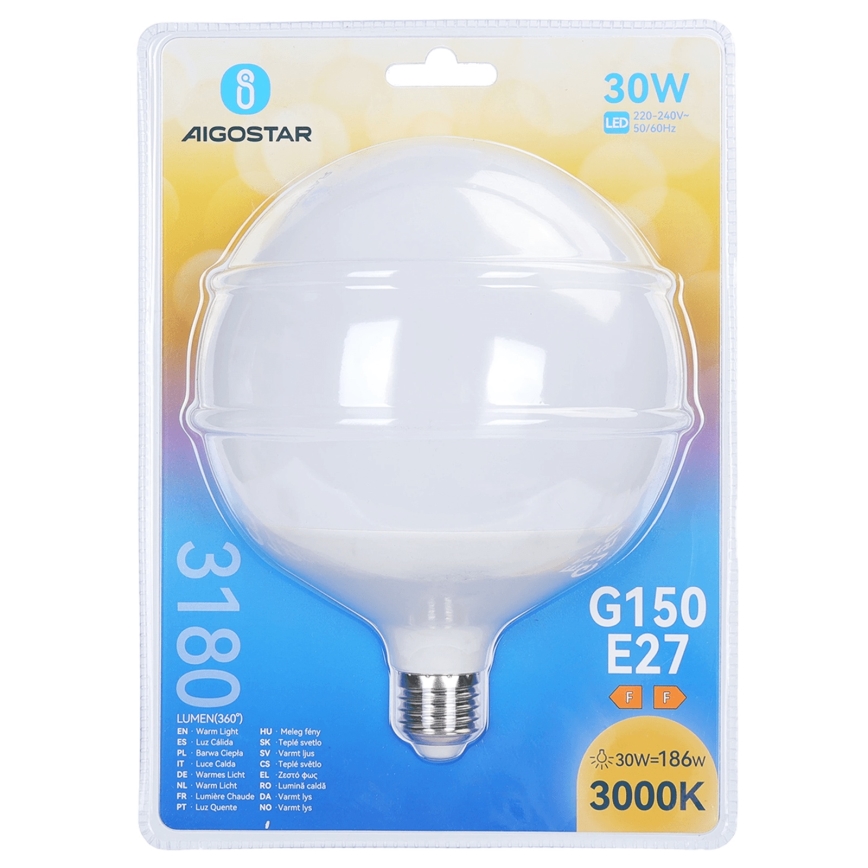 LED-lamp G150 E27/30W/230V 3000K - Aigostar
