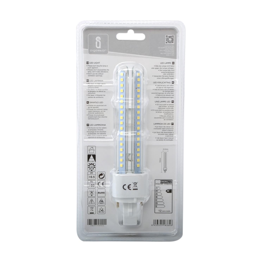 LED Lamp G24D-3/12W/230V 6500K - Aigostar