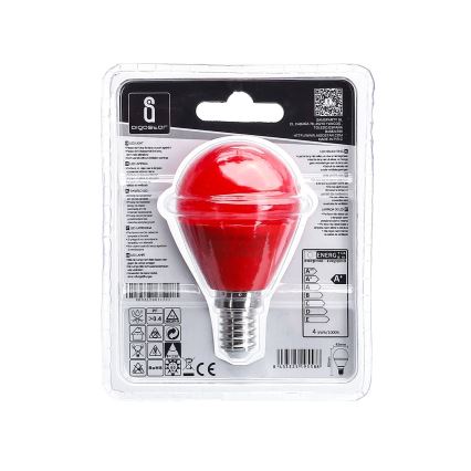 LED Lamp G45 E14/4W/230V red - Aigostar