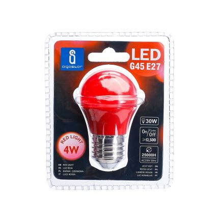 LED Lamp G45 E27/4W/230V rood - Aigostar