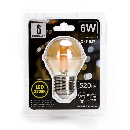 LED lamp G45 E27/6W/230V 2200K - Aigostar