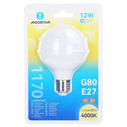 LED-lamp G80 E27/12W/230V 4000K - Aigostar