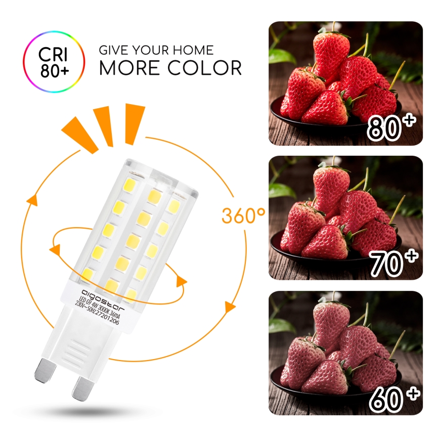 LED Lamp G9/4W/230V 3000K - Aigostar