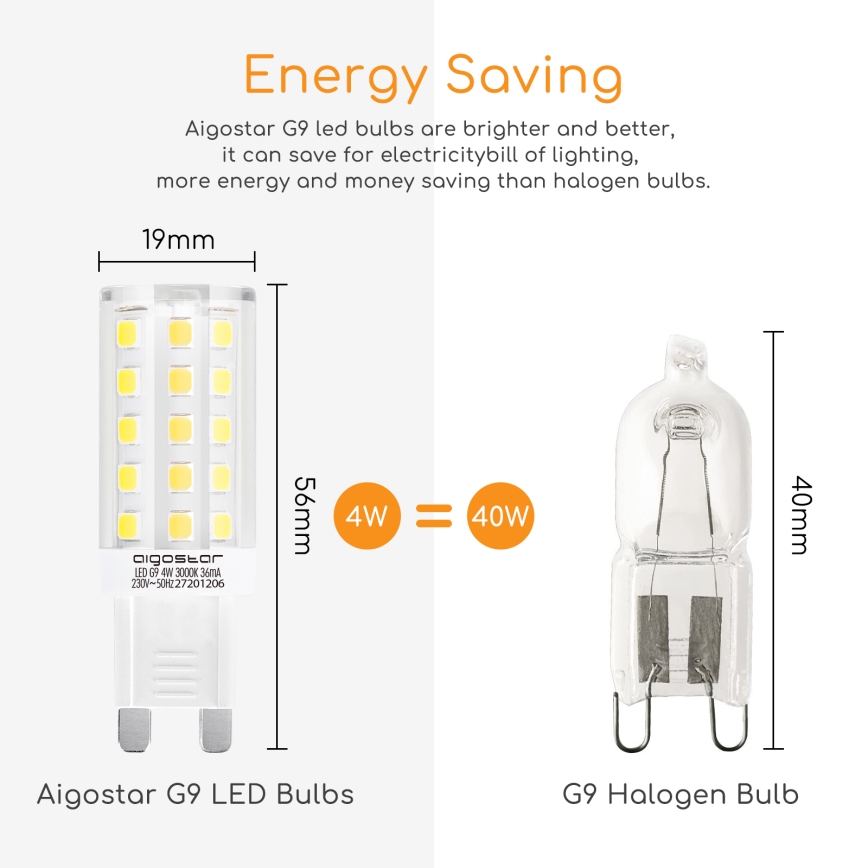 LED Lamp G9/4W/230V 3000K - Aigostar