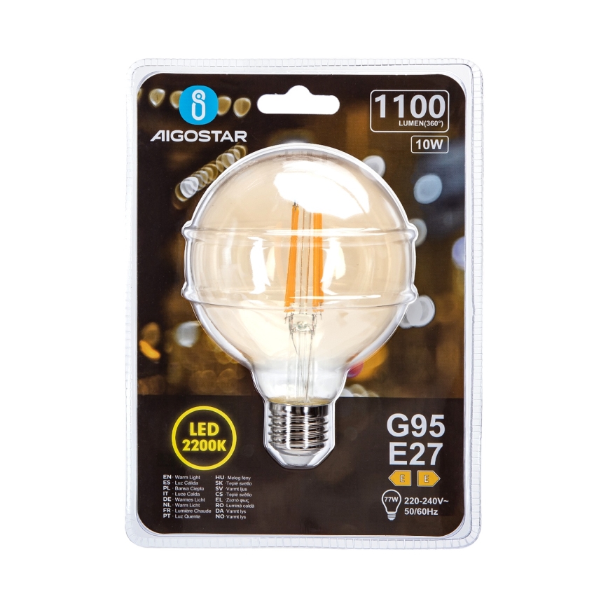 LED Lamp G95 E27/10W/230V 2200K - Aigostar