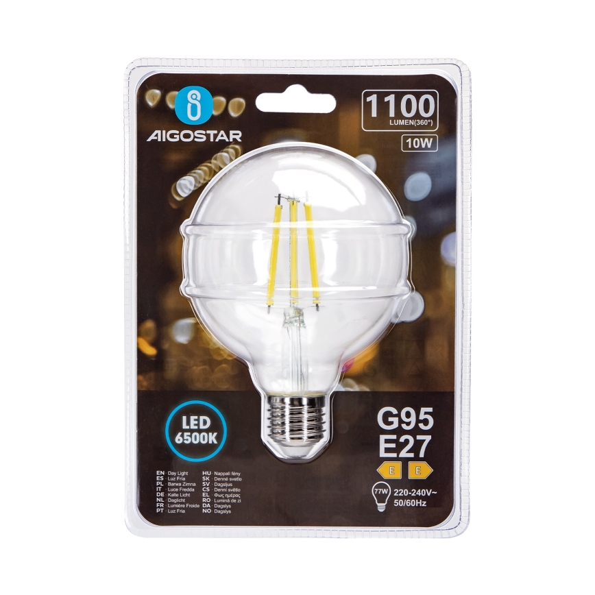 LED Lamp G95 E27/10W/230V 6500K - Aigostar