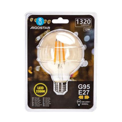 LED Lamp G95 E27/12W/230V 2200K - Aigostar