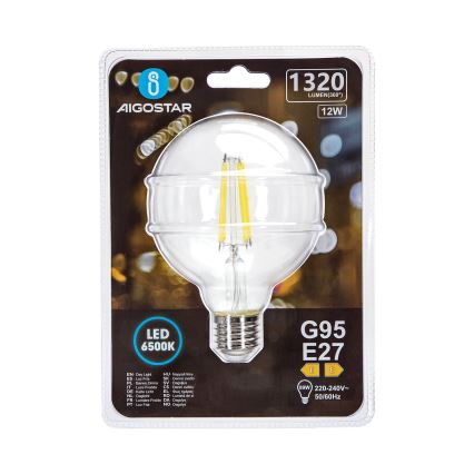 LED Lamp G95 E27/12W/230V 6500K - Aigostar