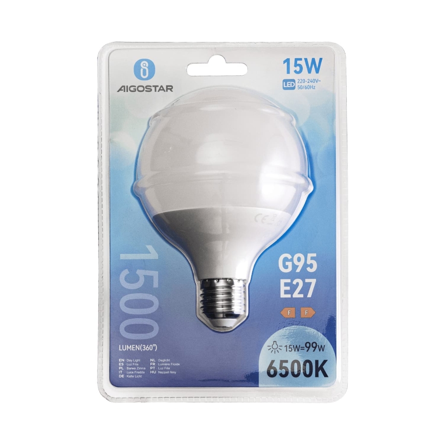 LED-lamp G95 E27/15W/230V 6500K - Aigostar