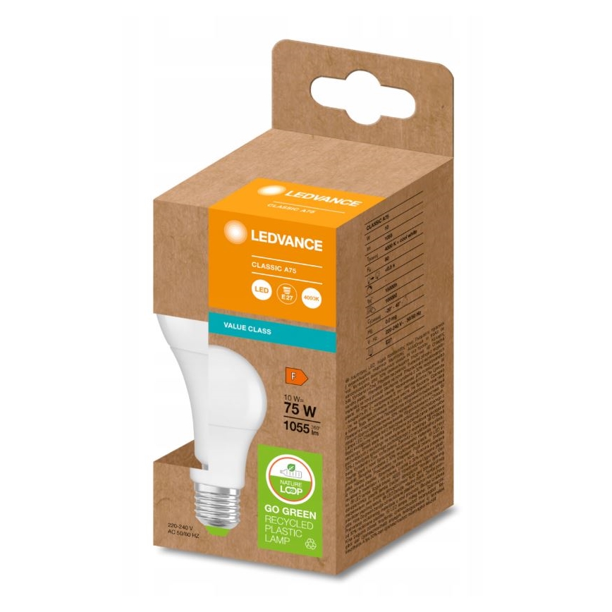 LED Lamp gemaakt van gerecycled plastic E27/10W/230V 4000K - Ledvance