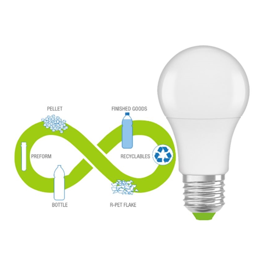 LED Lamp gemaakt van gerecycled plastic E27/13W/230V 4000K - Ledvance