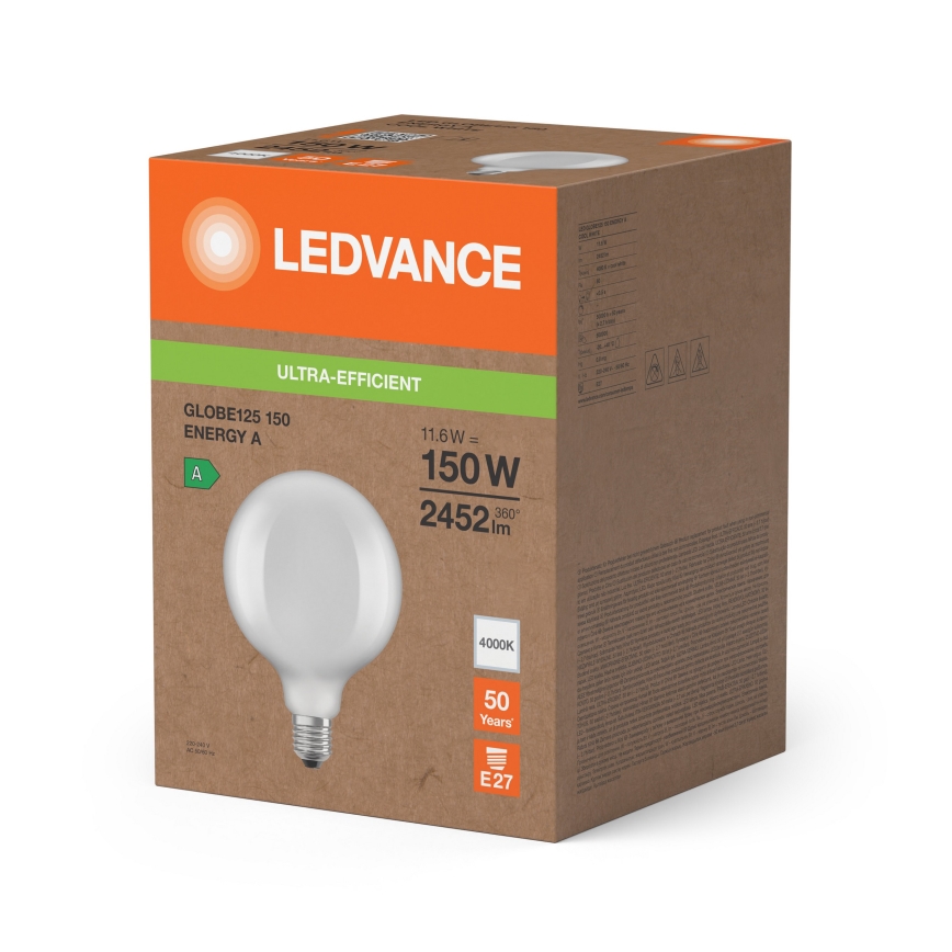 LED-lamp GLOBE CLASSIC FILAMENT G125 E27/11,6W/230V 4000K - Ledvance