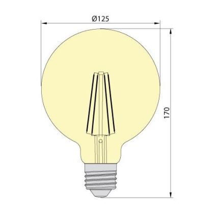 LED Lamp LEDSTAR AMBER G125 E27/8W/230V 2200K