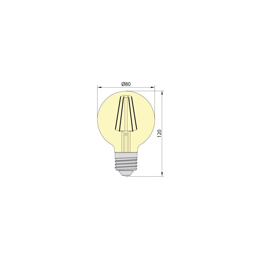 LED Lamp LEDSTAR AMBER G80 E27/8W/230V 2200K