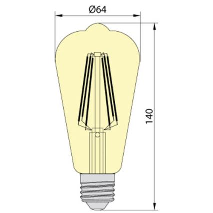 LED Lamp LEDSTAR AMBER ST64 E27/10W/230V 2200K