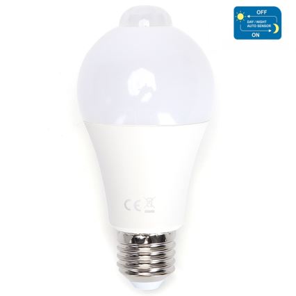 LED Lamp met bewegings- en schemersensor A60 E27/12W/230V 6500K - Aigostar