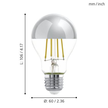 LED Lamp met bolvormige spiegelkap A60 E27/7W/230V 2700K - Eglo 11834