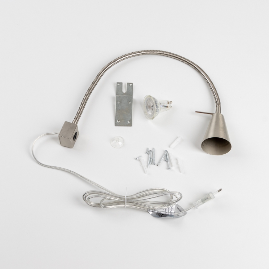 LED-lamp met klem 1xGU10/4,7W/230V mat chroom