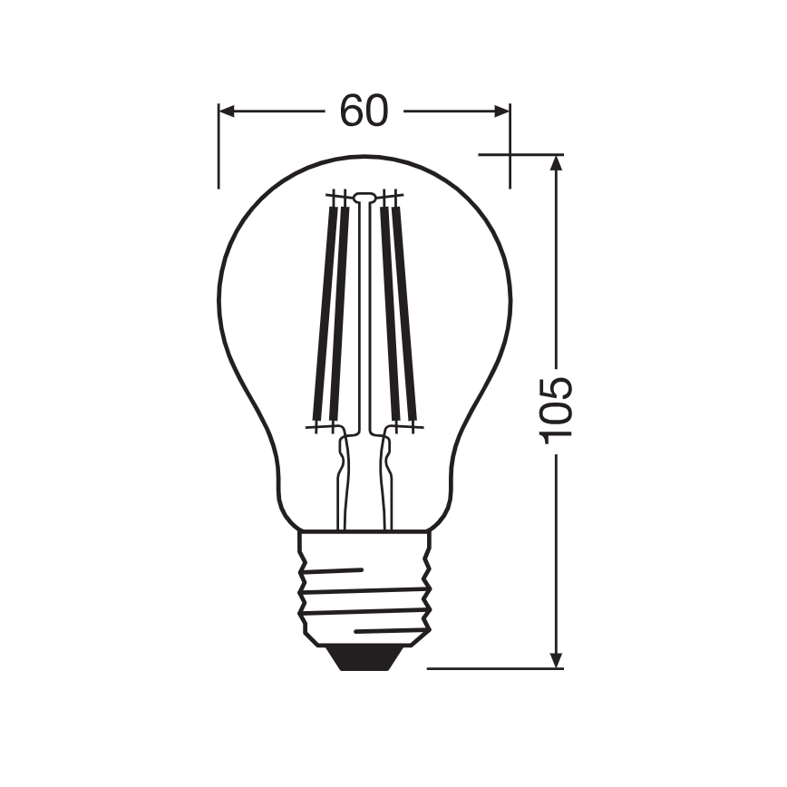 LED-lamp met schemersensor CLASSIC FILAMENT A60 E27/7,3W/230V 2700K - Osram