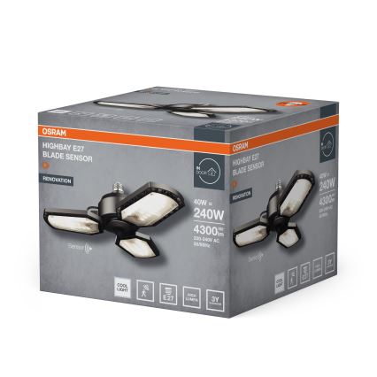 LED-lamp met sensor HIGHBAY E27/40W/230V 4000K - Osram