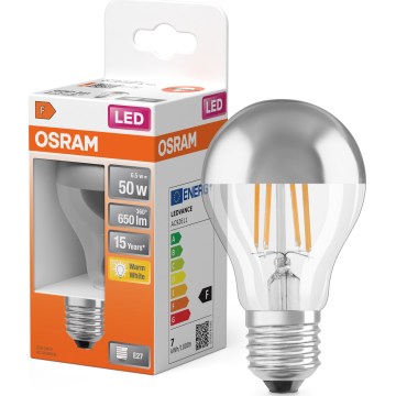 LED-lamp met spiegelkap FILAMENT E27/6,5W/230V 2700K zilverkleurig- Osram