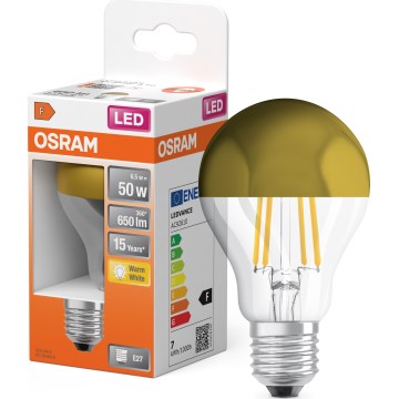 LED-lamp met spiegeltop FILAMENT E27/6,5W/230V 2700K goudkleurig - Osram