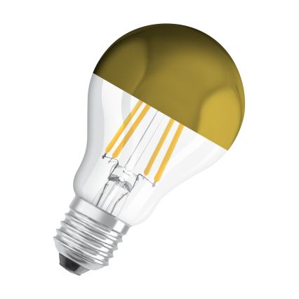 LED-lamp met spiegeltop FILAMENT E27/6,5W/230V 2700K goudkleurig - Osram