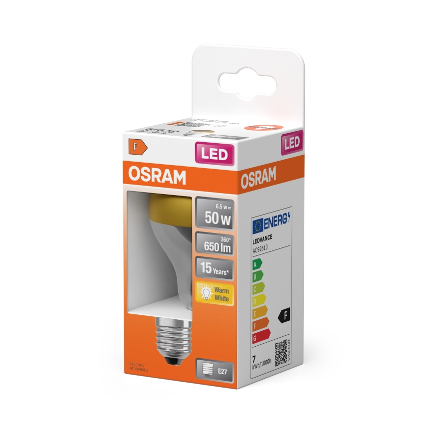 LED-lamp met spiegeltop FILAMENT E27/6,5W/230V 2700K goudkleurig - Osram