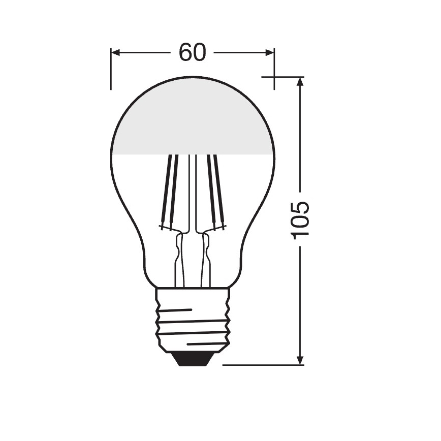 LED-lamp met spiegeltop FILAMENT E27/6,5W/230V 2700K goudkleurig - Osram