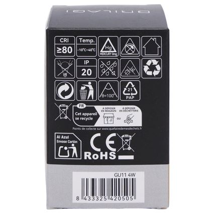 LED-lamp MR11 GU10/4W/230V 3000K zwart - BRILAGI