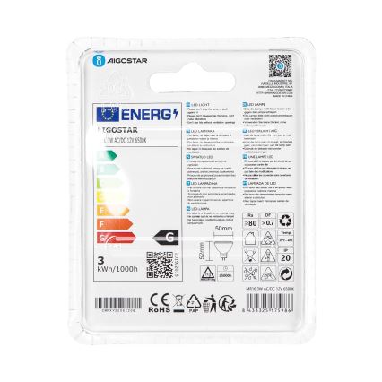 LED Lamp MR16 GU5,3/3W/12V 6500K - Aigostar